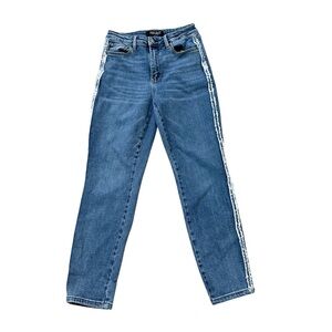 Judy Blue Slim Fit Women’s High Waist Medium Wash Side Fray Jeans Sz 5/27 GUC